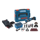 Bosch GOP 18V-34 Professional Cutter multifonction sans fil 18 V Starlock Plus + 2x batterie 2,0 Ah + chargeur + 17 pces. d'accessoires + L-Boxx