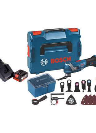 Bosch GOP 18V-34 Professional Battery Multi Cutter 18 V Starlock Plus + 1x batterie 3,0 Ah + chargeur + 17 accessoires + L-Boxx