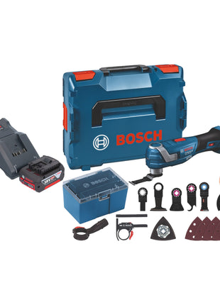 Bosch GOP 18V-34 Professional Akumulatorowa przecinarka wielofunkcyjna 18 V Starlock Plus + 1x akumulator 4,0 Ah + ładowarka + 17 akcesoriów + L-Boxx