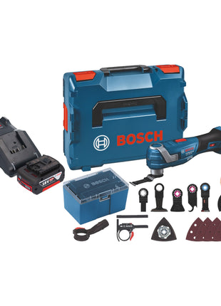 Bosch GOP 18V-34 Professional Akumulatorowa przecinarka wielofunkcyjna 18 V Starlock Plus + 1x akumulator 5,0 Ah + ładowarka + 17 akcesoriów + L-Boxx