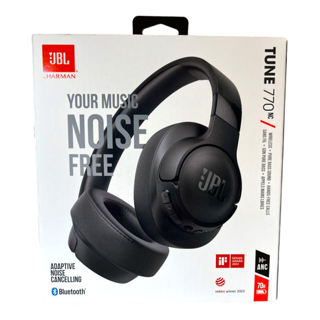 Casque JBL Tune 770NC Bluetooth 5.3 Pure Bass Sound Noir jusqu'à 70 heures d'autonomie Vainqueur Reddot 2023