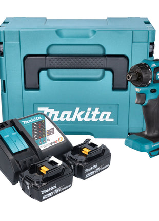 Makita DDF 083 RFJ taladro atornillador inalámbrico 18 V 40 Nm 1/4'' sin escobillas + 2x batería 3,0 Ah + cargador + Makpac