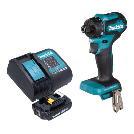 Makita DDF 083 SA1 Perceuse-visseuse sans fil 18 V 40 Nm 1/4'' Brushless + 1x batterie 2,0 Ah + chargeur