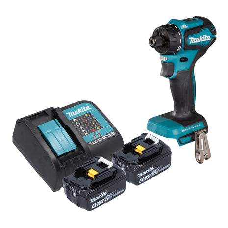 Makita DDF 083 SM taladro atornillador inalámbrico 18 V 40 Nm 1/4'' sin escobillas + 2x baterías 4,0 Ah + cargador