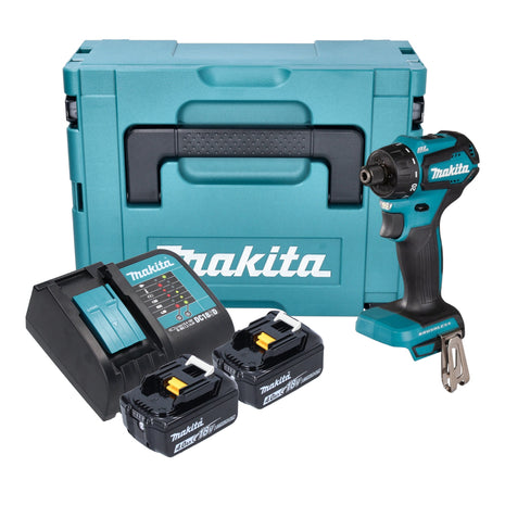 Makita DDF 083 SMJ akumulatorowa wiertarko-wkrętarka 18 V 40 Nm 1/4'' bezszczotkowa + 2x akumulator 4,0 Ah + ładowarka + Makpac