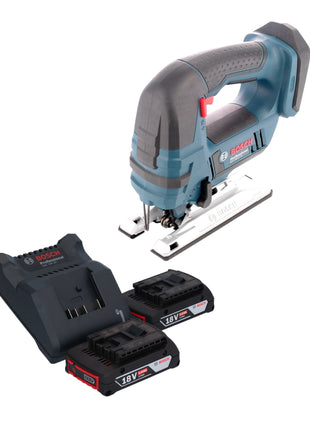 Bosch GST 18V-Li B Professional Scie sauteuse sans fil 18 V + 2x batterie 2,0 Ah + chargeur