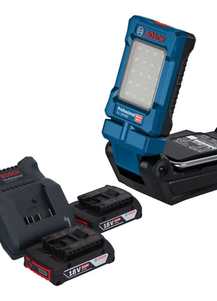 Bosch GLI 18V-800 Professional Akku Leuchte 18 V 800 lm + 2x Akku 2,0 Ah + Ladegerät