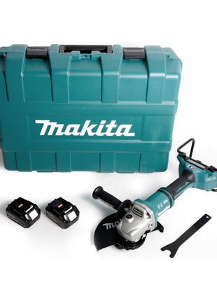 Makita DGA 901 T2KU2 Akku Winkelschleifer 36V ( 2x18V ) 230mm Brushless + 2x Akku 5,0Ah + Ezynut + Koffer - ohne Ladegerät - Toolbrothers