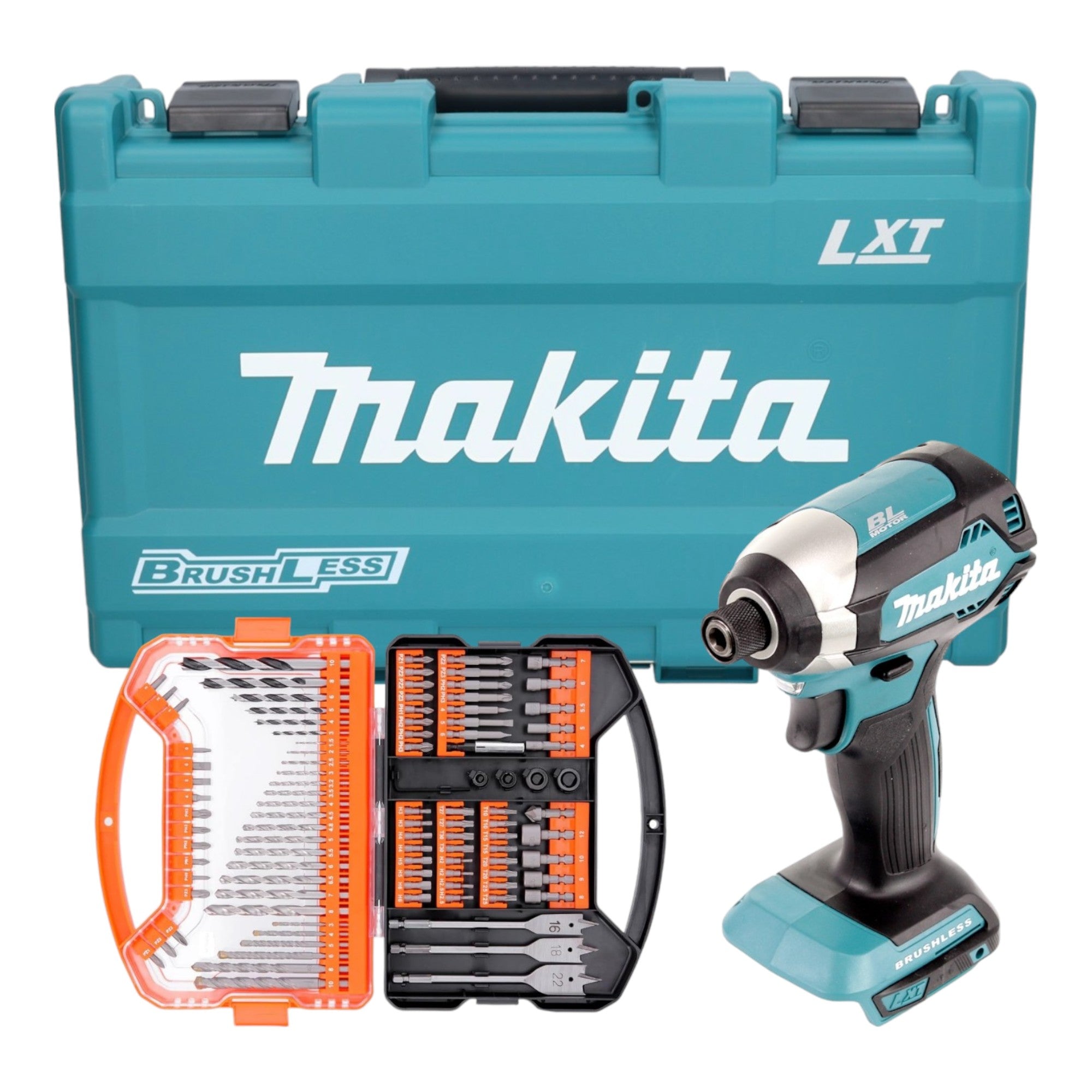 Makita DTD 153 Z Akku Schlagschrauber 18 V 170 Nm 1 4 Brushless inkl Koffer WellCut 101 tlg Bit und Bohrer Set 0 - toolbrothers