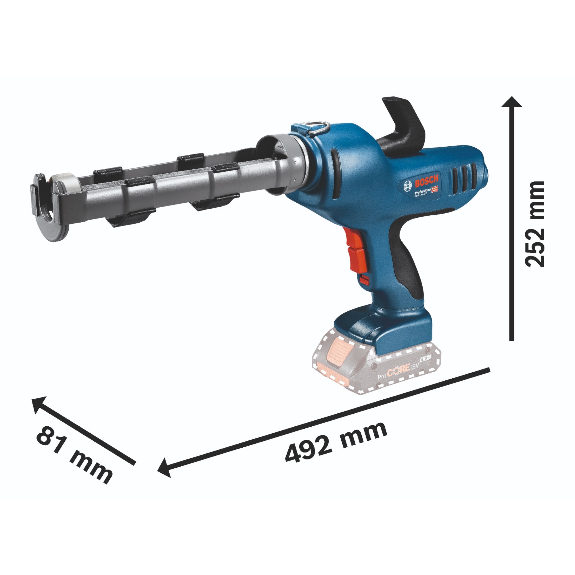 Bosch GCG 18V 310 Professional Akku Kartuschenpresse 18 V 310 ml 3 5 kN 1x Akku 4 0 Ah Ladegeraet 3 - toolbrothers