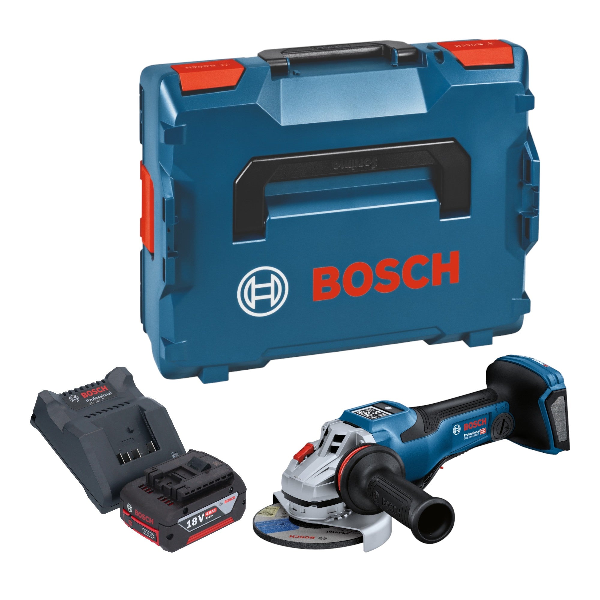 Bosch GWS 18V 15 PSC Professional Akku Winkelschleifer 18 V 125 mm BITURBO Brushless 1x Akku 4 0 Ah Ladegeraet L Boxx 0 - toolbrothers