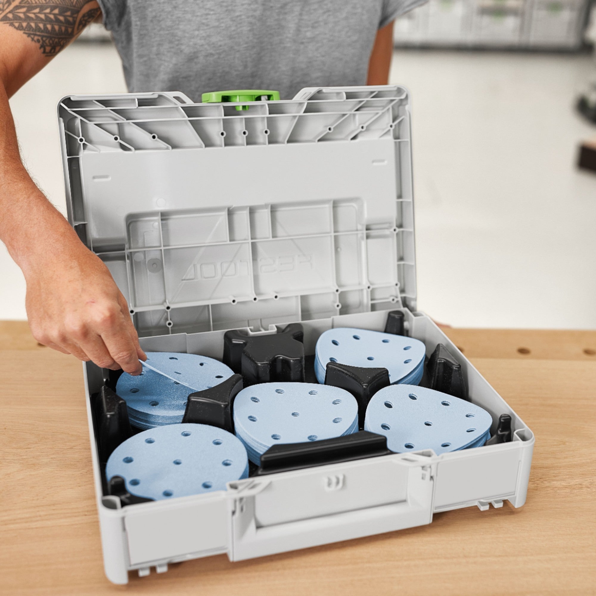 Festool SYS STF D125 GR Set Schleifmittel Set P60 P220 100 tlg 578193 fuer Exzenterschleifer 125 mm Systainer 1 - toolbrothers