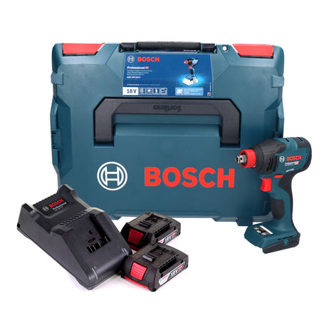 Bosch GDX 18V-210 C Atornillador de impacto giratorio a batería profesional 18 V 210 Nm sin escobillas + 2x baterías 2,0 Ah + cargador + L-Boxx