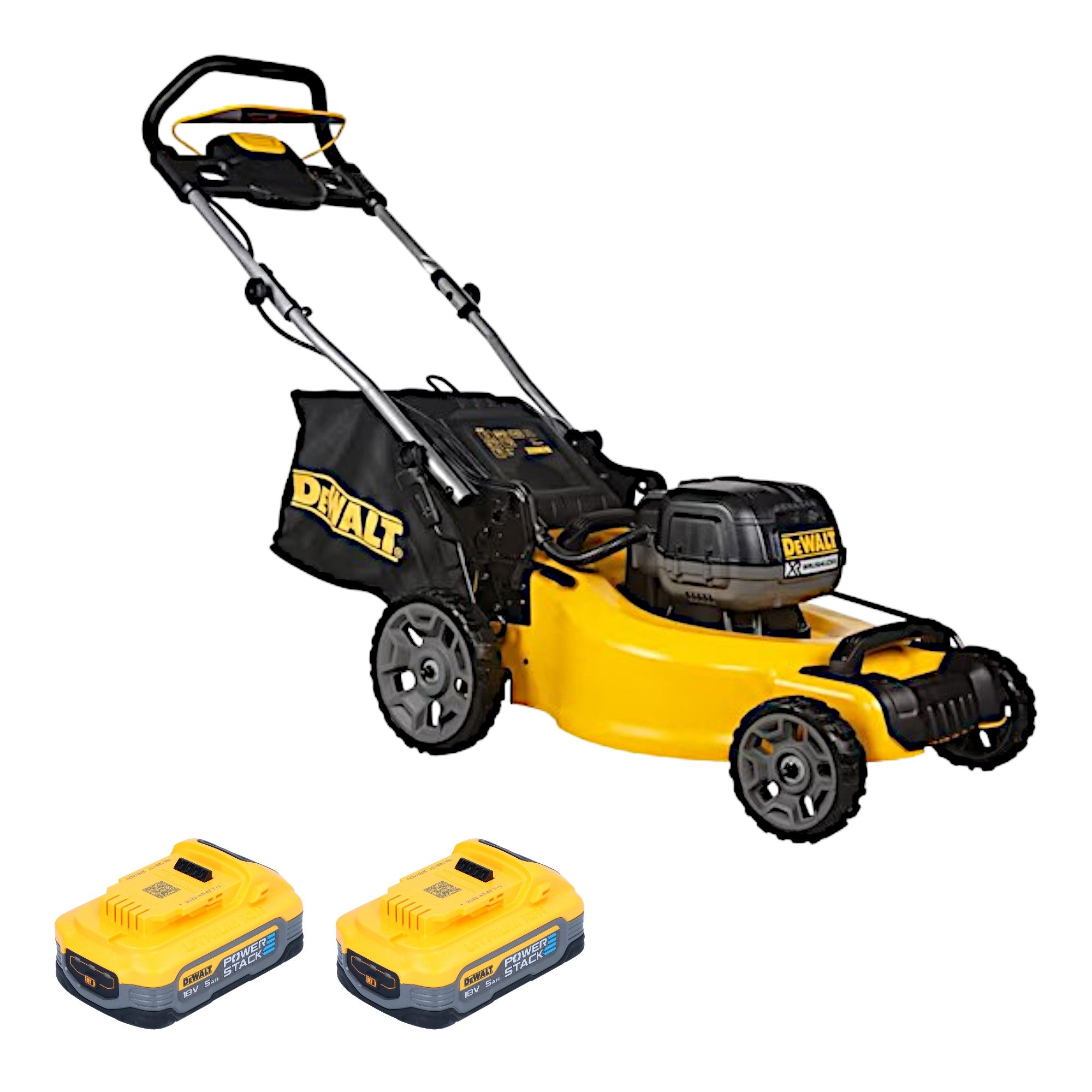 DeWalt DCMW 564 N Akku Rasenmaeher 36 V 2x 18 V 48 cm Brushless 2x Powerstack Akku 5 0 Ah ohne Ladegeraet 0 - toolbrothers