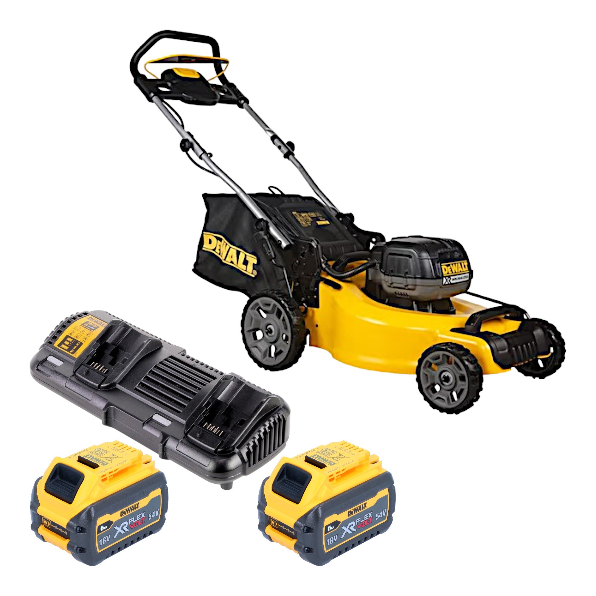 DeWalt DCMW 564 T2 Akku Rasenmaeher 36 V 2x 18 V 48 cm Brushless 2x FlexVolt Akku 6 0 Ah Ladegeraet 0 - toolbrothers