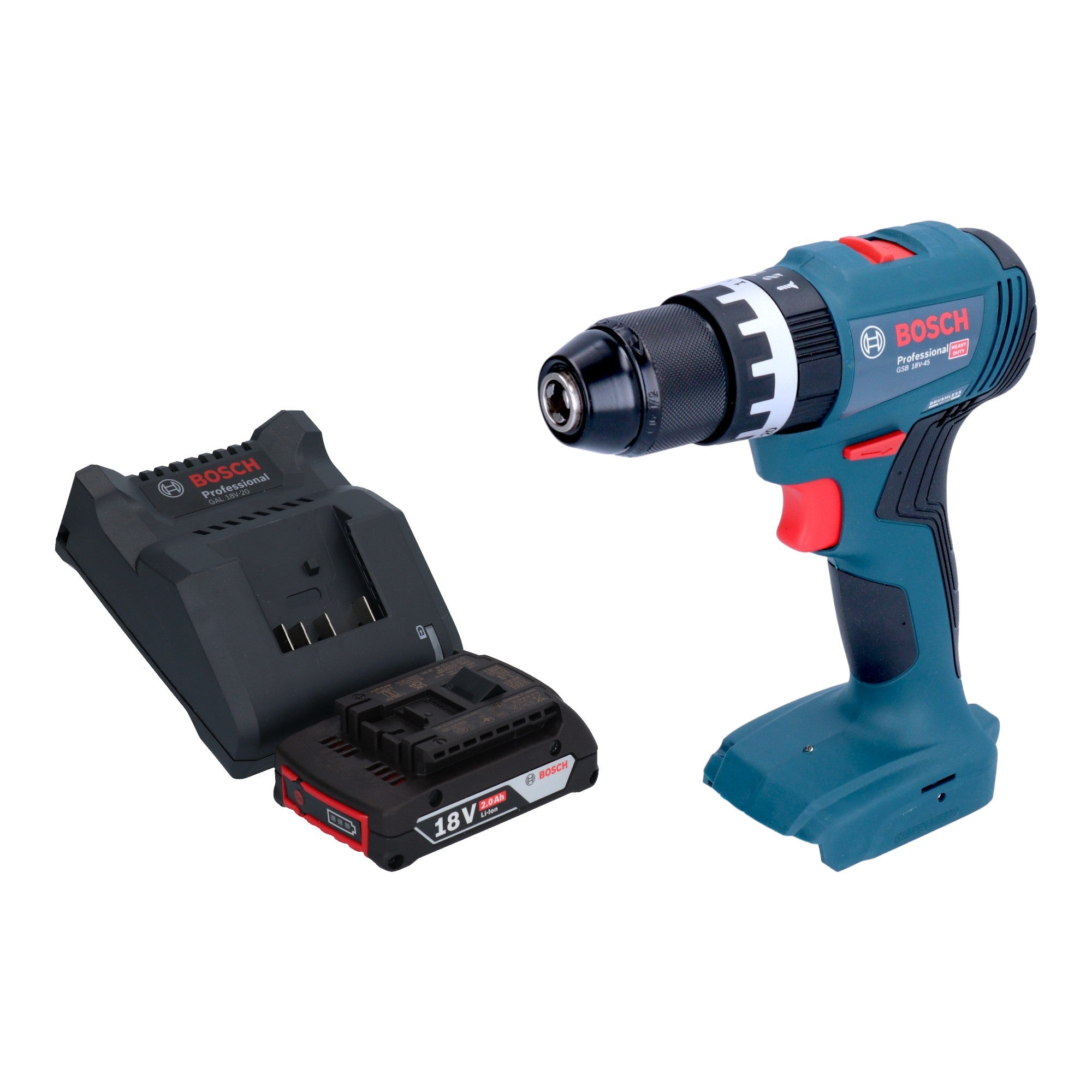 Bosch GSB 18V 45 Professional Akku Schlagbohrschrauber 18 V 45 Nm Brushless 1x Akku 2 0 Ah Ladegeraet 0 - toolbrothers