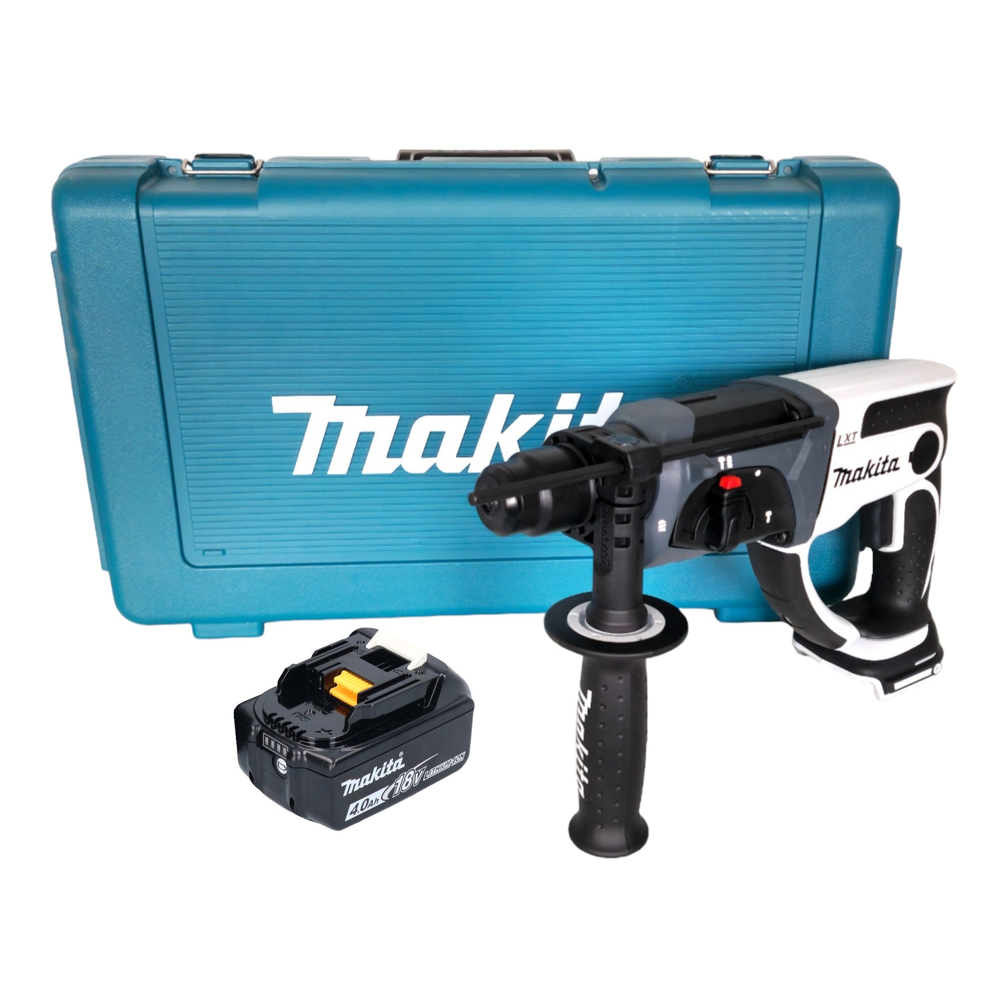 Makita DHR 202 M1W Akku Bohrhammer 18 V 20 mm 2 0 J weiss 1x Akku 4 0 Ah Koffer ohne Ladegeraet 0 - toolbrothers