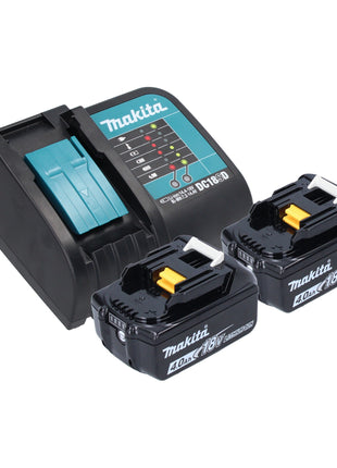 Makita DHR 202 SMW Marteau perforateur sans fil 18 V 20 mm 2,0 J blanc + 2x batterie 4,0 Ah + chargeur + coffret