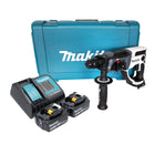 Makita DHR 202 STW Marteau perforateur sans fil 18 V 20 mm 2,0 J blanc + 2x batterie 5,0 Ah + chargeur + coffret