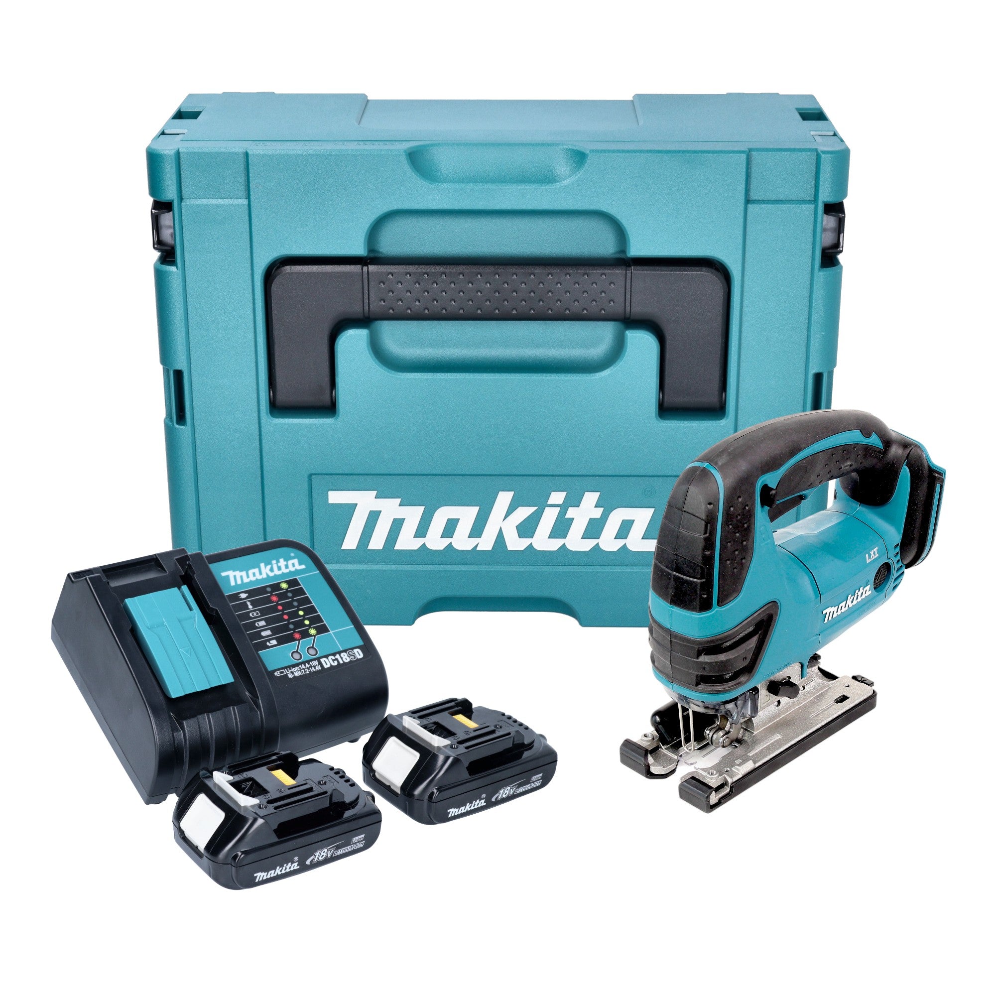 Makita DJV 180 SYXJ Akku Stichsaege 18 V 135 mm 2x Akku 1 5 Ah Ladegeraet Makpac 0 - toolbrothers