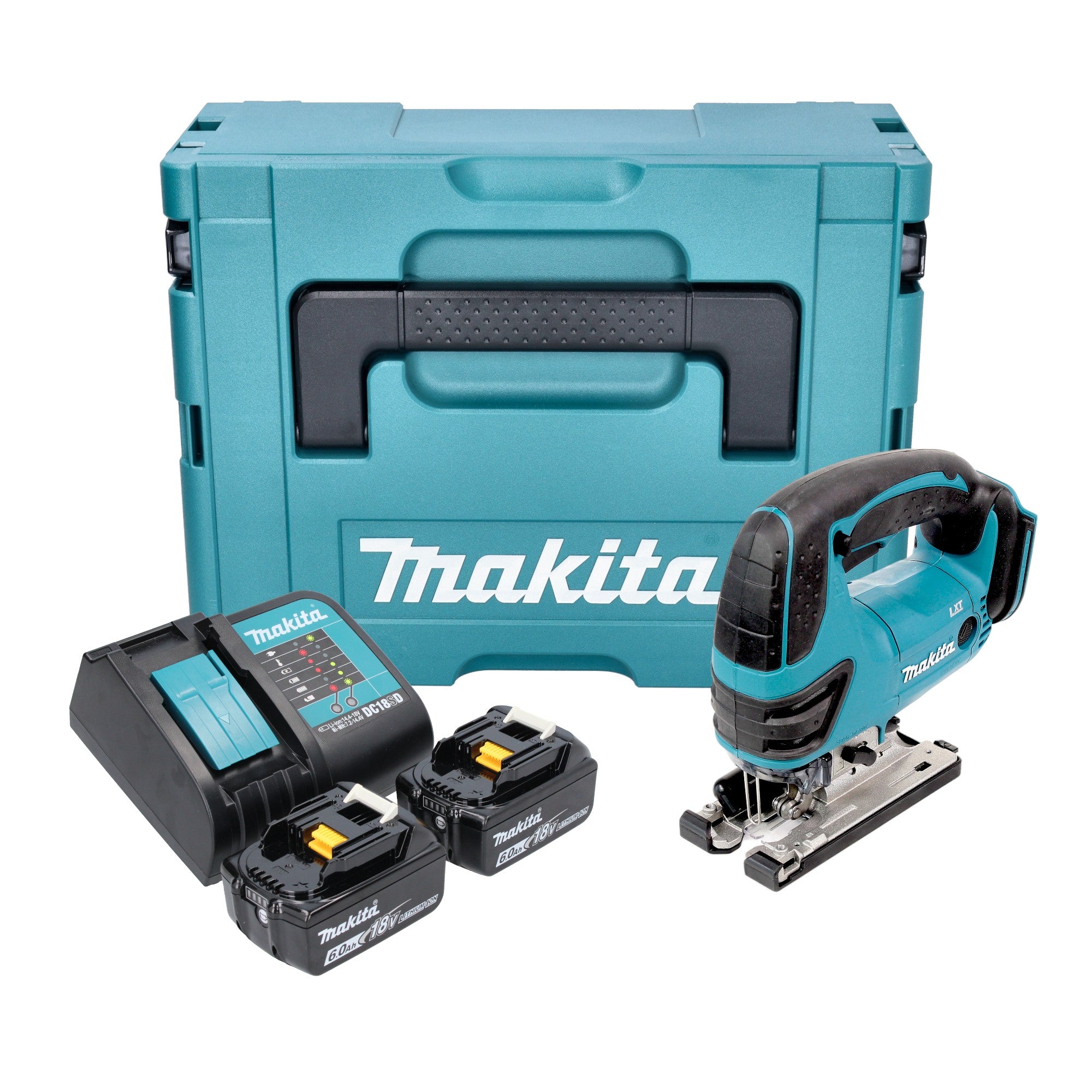 Makita DJV 180 SGXJ Akku Stichsaege 18 V 135 mm 2x Akku 6 0 Ah Ladegeraet Makpac 0 - toolbrothers