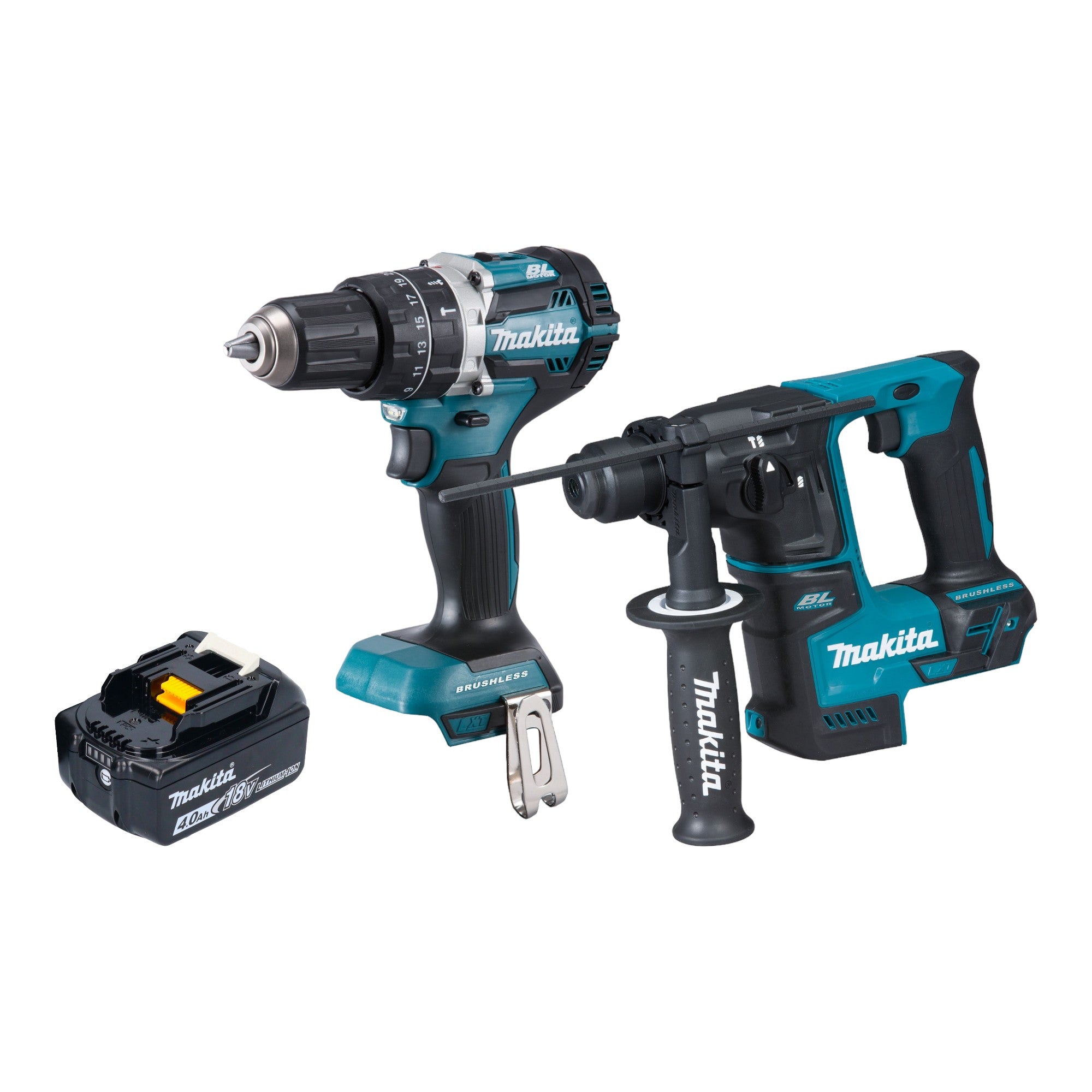Makita DLX 2278 M1 Akku Kombo Kit DHP 484 Schlagbohrschrauber 54 Nm DHR 171 Bohrhammer 1 2 J 1x Akku 4 0 Ah ohne Ladegeraet 0 - toolbrothers