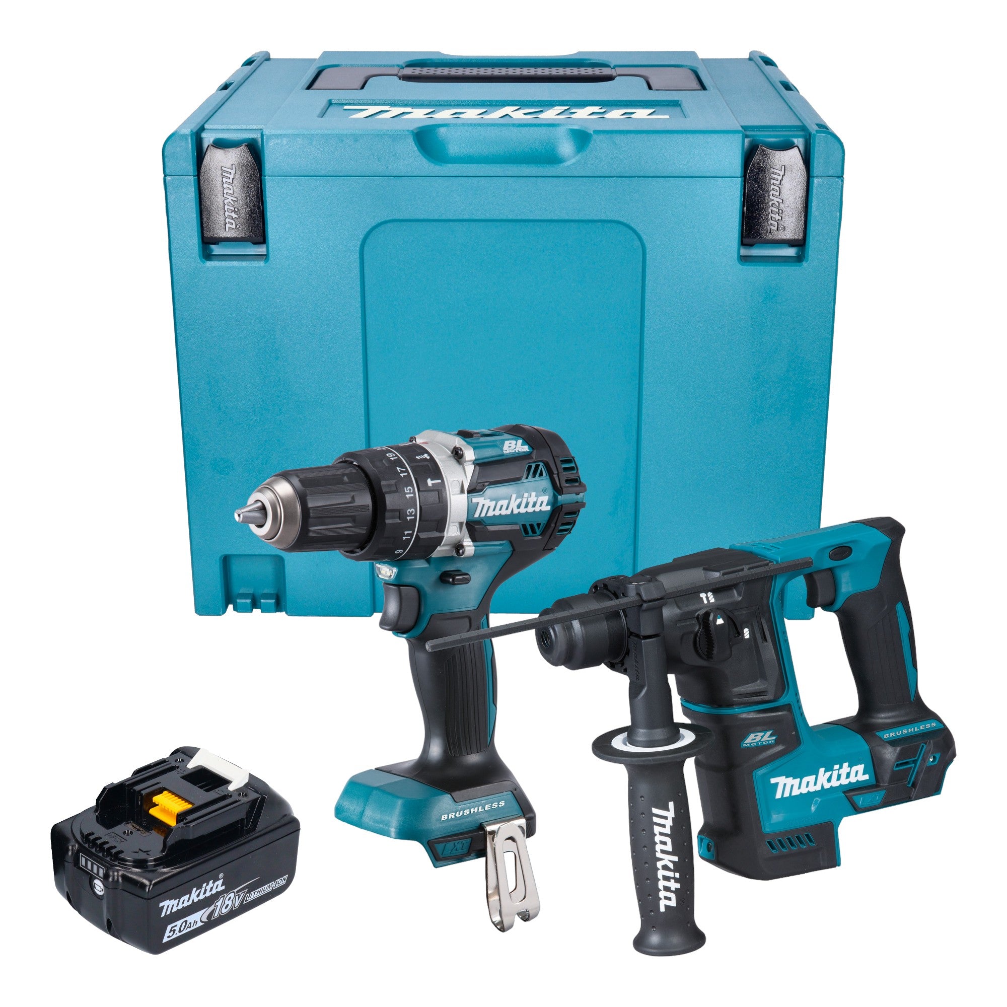 Makita DLX 2278 T1J Akku Kombo Kit DHP 484 Schlagbohrschrauber 54 Nm DHR 171 Bohrhammer 1 2 J 1x Akku 5 0 Ah Makpac ohne Ladegeraet 0 - toolbrothers