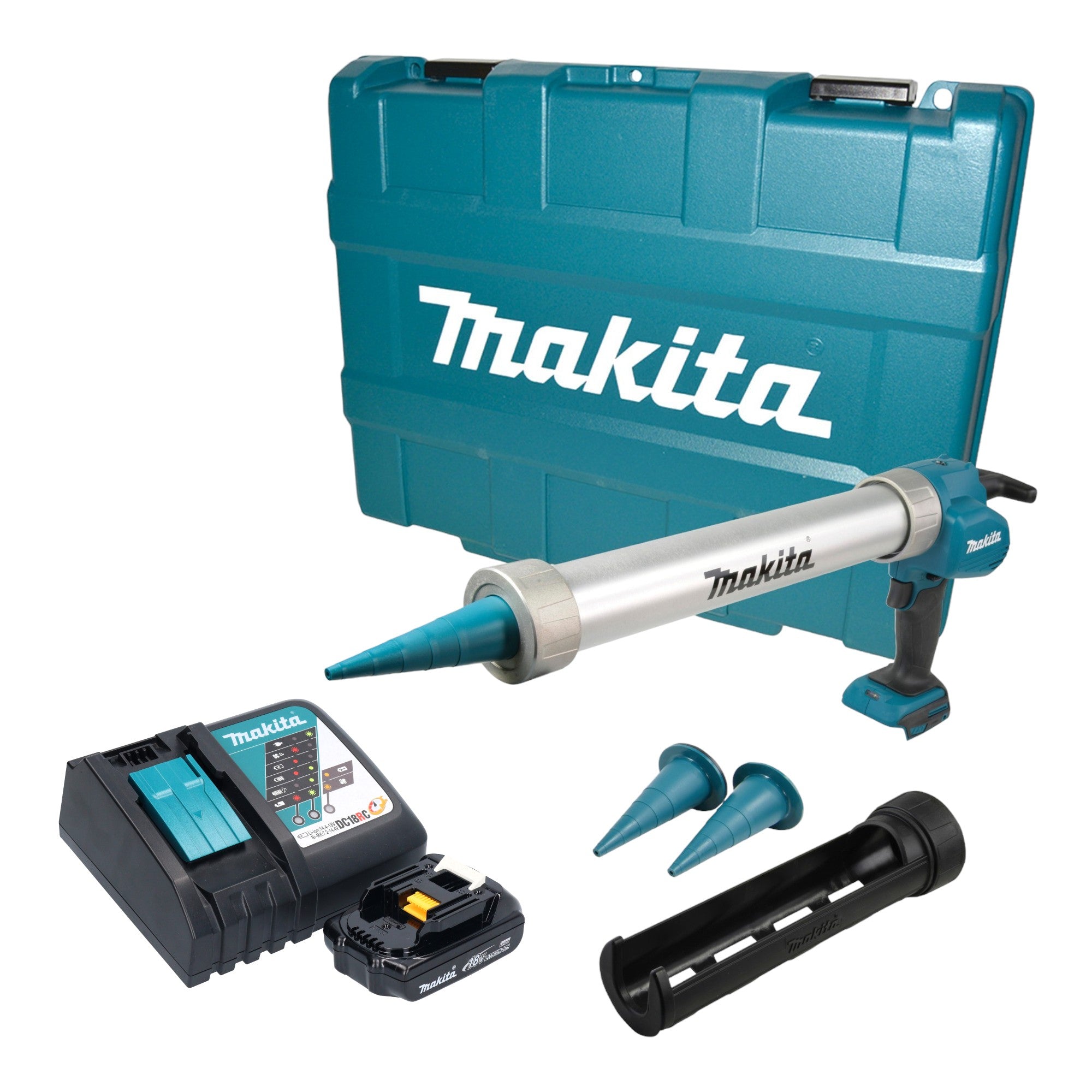 Makita DCG 180 RY1XK Akku Kartuschenpistole 18 V 300 600 ml 1x Akku 1 5 Ah Ladegeraet Koffer 0 - toolbrothers