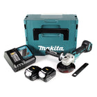 Makita DGA 454 RTJ Akku Winkelschleifer 18 V 115mm + 2x Akku 5,0Ah + Ladegerät + Makpac - Toolbrothers