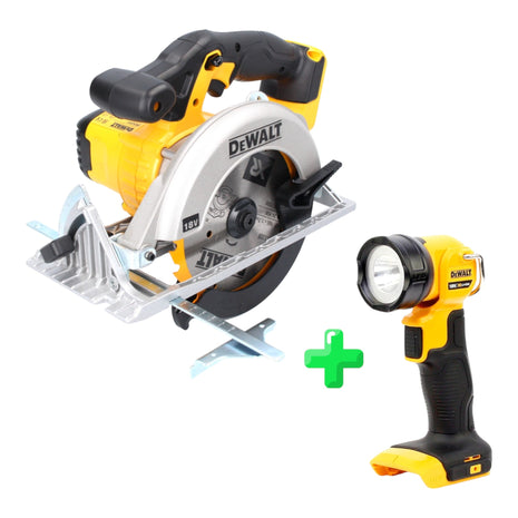 Sierra circular inalámbrica DeWalt DCS 391 N 18 V 165 mm + hoja de sierra + lámpara de batería DeWalt DCL 040 18V XR Li-Ion