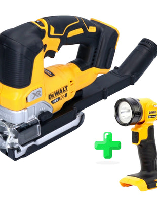 DeWalt DCS 334 N Scie sauteuse oscillante sans fil 18 V Brushless Solo + DeWalt DCL 040 18V XR Li-Ion Lampe sans fil