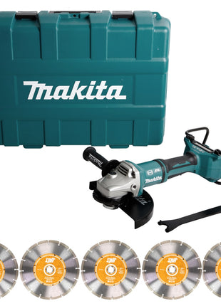 Makita DGA 900 ZKX2 Akku Winkelschleifer 36V ( 2x18V ) 230mm Brushless Solo + Ezynut + 5x Trennscheibe + Koffer - ohne Akku, ohne Ladegerät - Toolbrothers