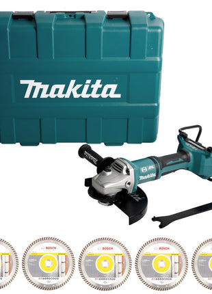 Makita DGA 900 ZKX2 Akku Winkelschleifer 36V ( 2x18V ) 230mm Brushless Solo + Ezynut + 5x Trennscheibe + Koffer - ohne Akku, ohne Ladegerät - Toolbrothers