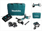 Makita DGA 900 G4KX2 Akku Winkelschleifer 36V ( 2x18V ) 230mm Brushless + 4x Akku 6,0Ah + Doppelladegerät + Ezynut + Koffer - Toolbrothers