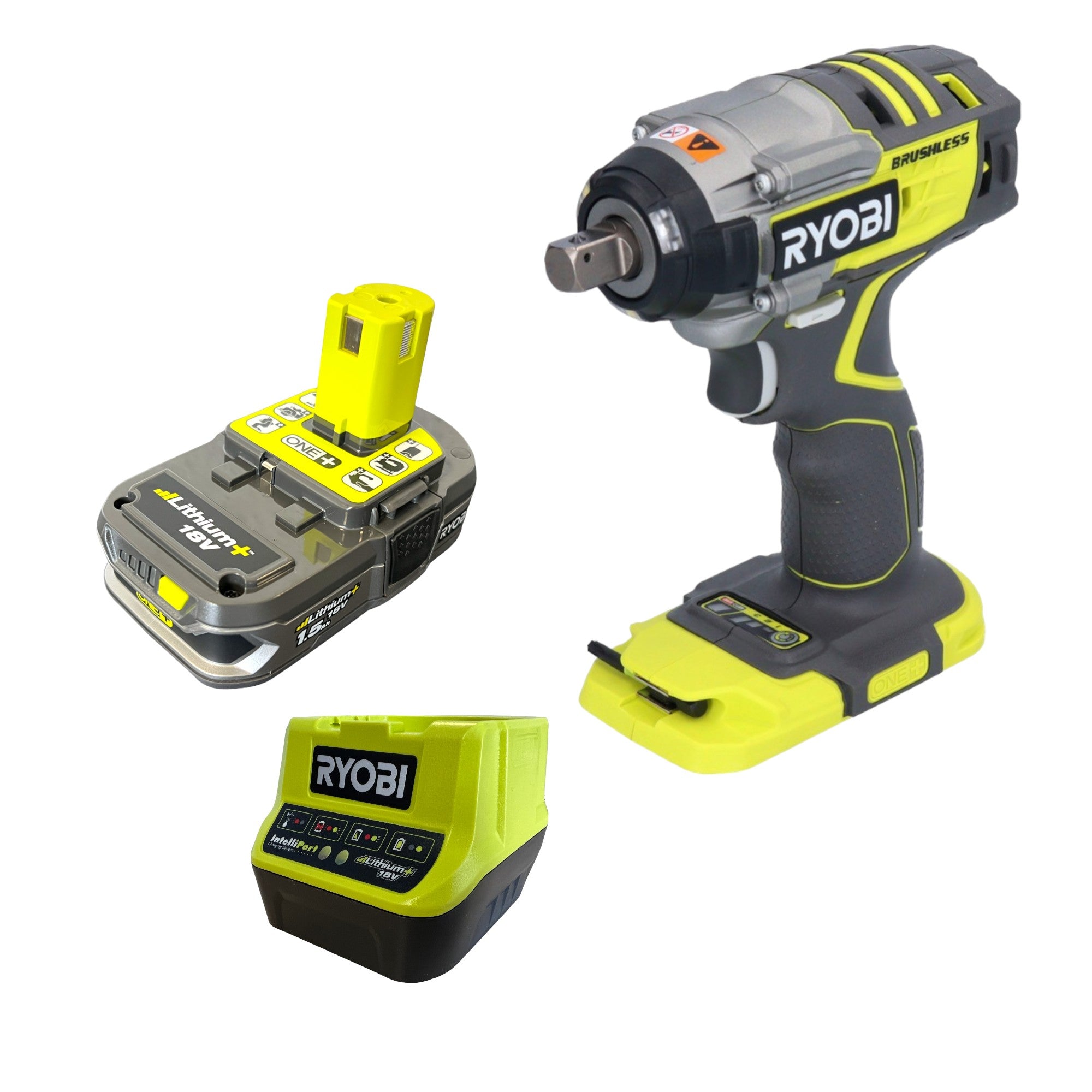 RYOBI R18IW7 115 ONE Akku Schlagschrauber 18 V 270 Nm 1 2 Brushless 1x Akku 1 5 Ah Ladegeraet 0 - toolbrothers