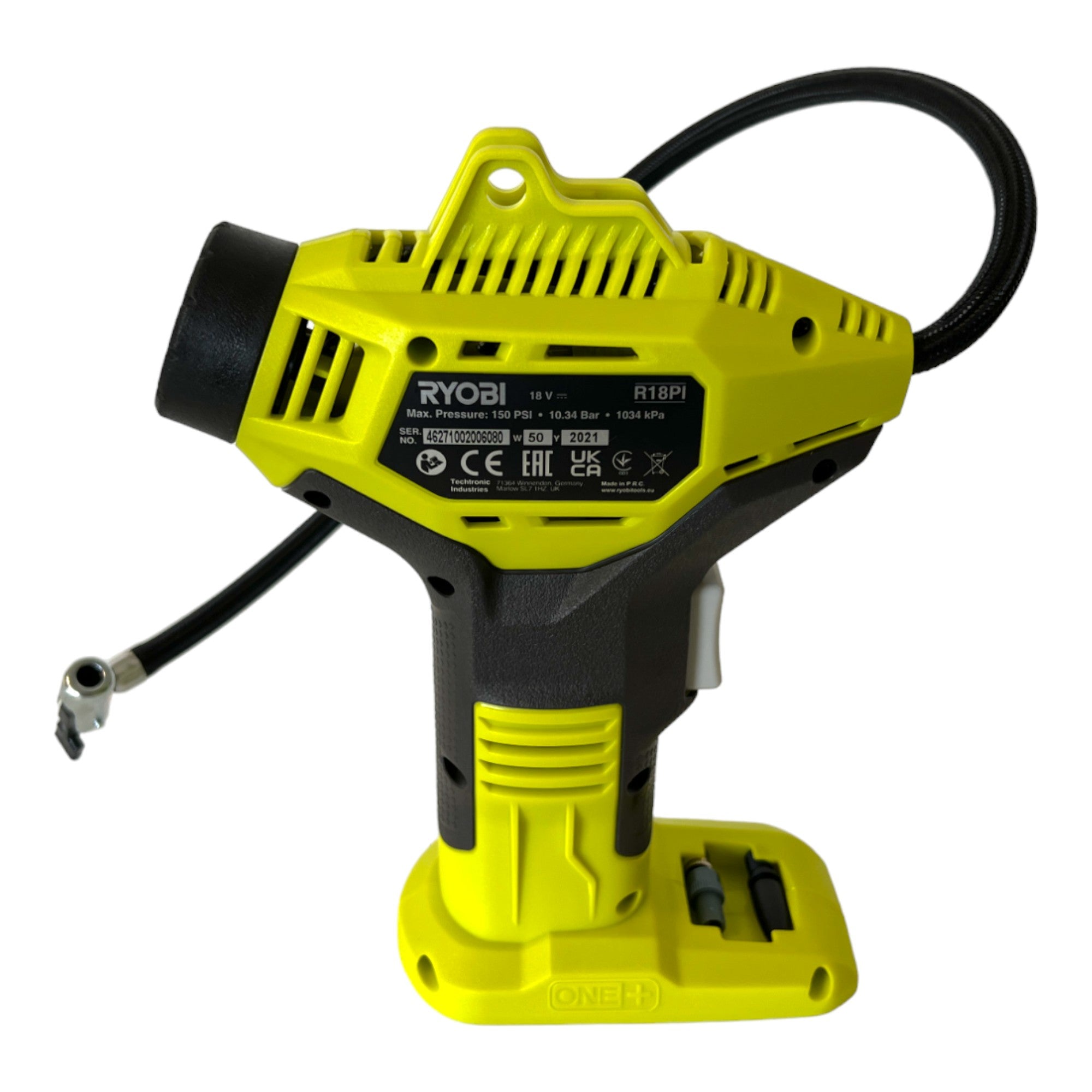 RYOBI R18PI 115 Akku Handkompressor 18 V 10 3 bar 1x Akku 1 5 Ah Ladegeraet 1 - toolbrothers