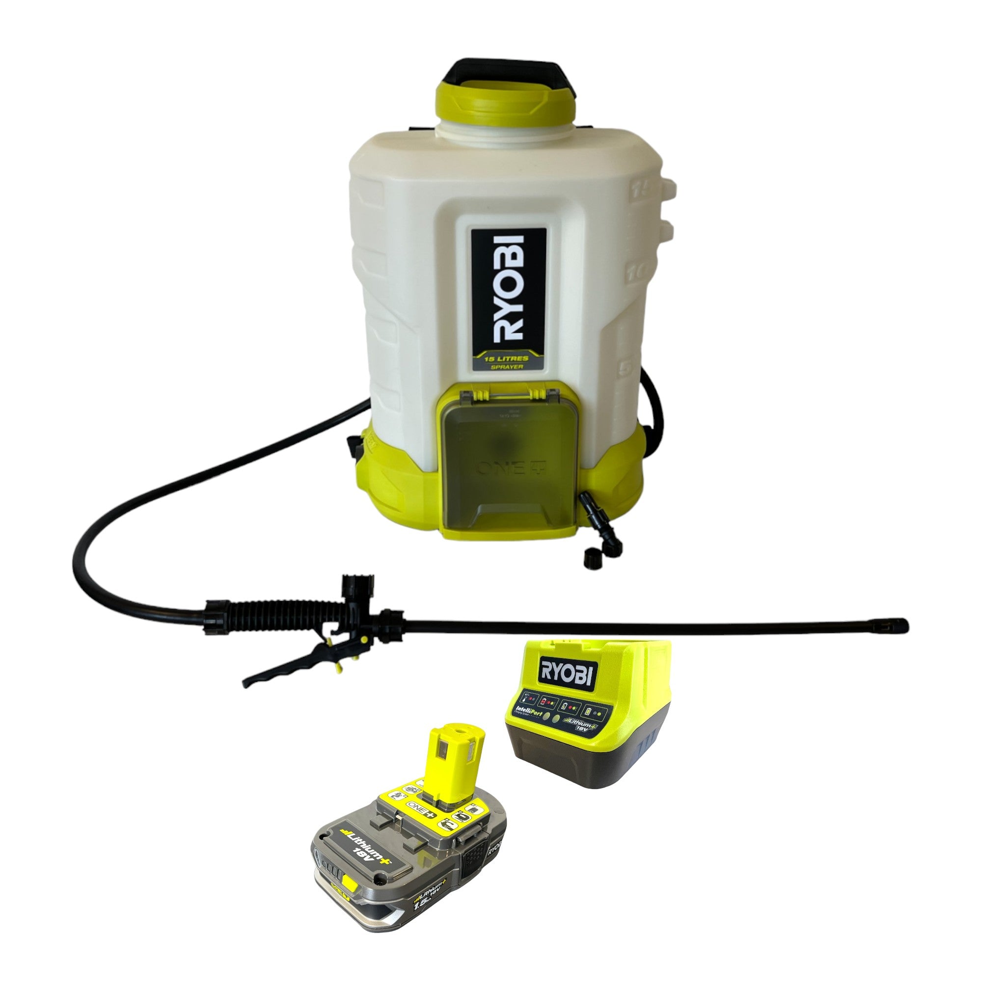 RYOBI RY18BPSB 115 Akku Drucksprueher 18 V 15 l 3 6 bar 1x Akku 1 5 Ah Ladegeraet 0 - toolbrothers