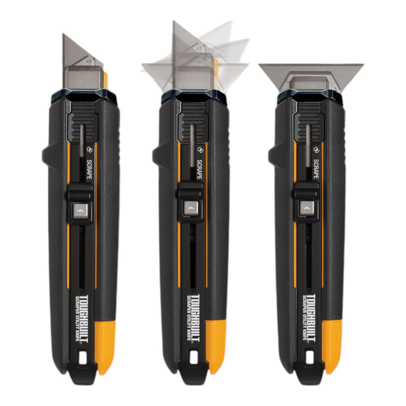 Toughbuilt TB-H4S5-01 Couteau universel Découper & Gratter + 5x lame de rechange