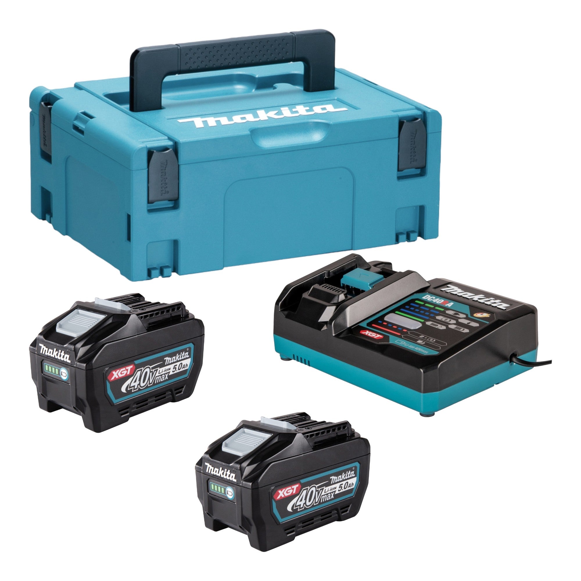 Makita Power Source Kit 2x BL 4050 F Akku 40 V max 5 0 Ah XGT DC 40 RA Ladegeraet Makpac 191V35 5  0 - toolbrothers