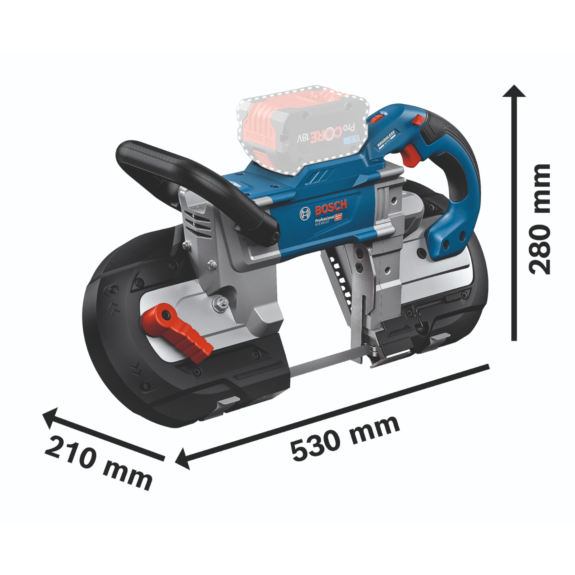 Bosch GCB 18V 127 Professional Akku Bandsaege 18 V 127 x 127 mm Brushless Solo 06012B7000 ohne Akku ohne Ladegeraet 2 - toolbrothers