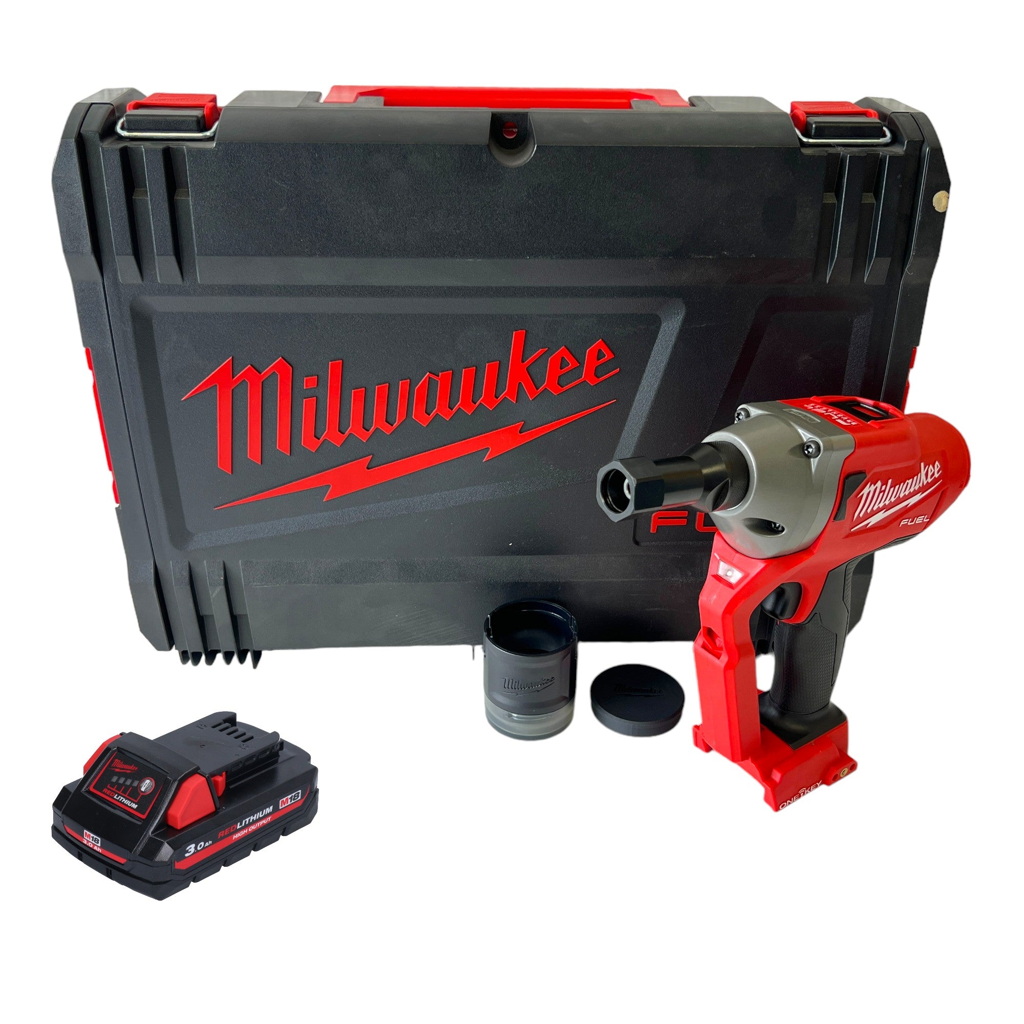Milwaukee M18 ONEFLT 301X Akku Schliessringbolzensetzgeraet 18 V 4 8 6 4 9 53 mm 1x Akku 3 0 Ah HD Box ohne Ladegeraet 0 - toolbrothers