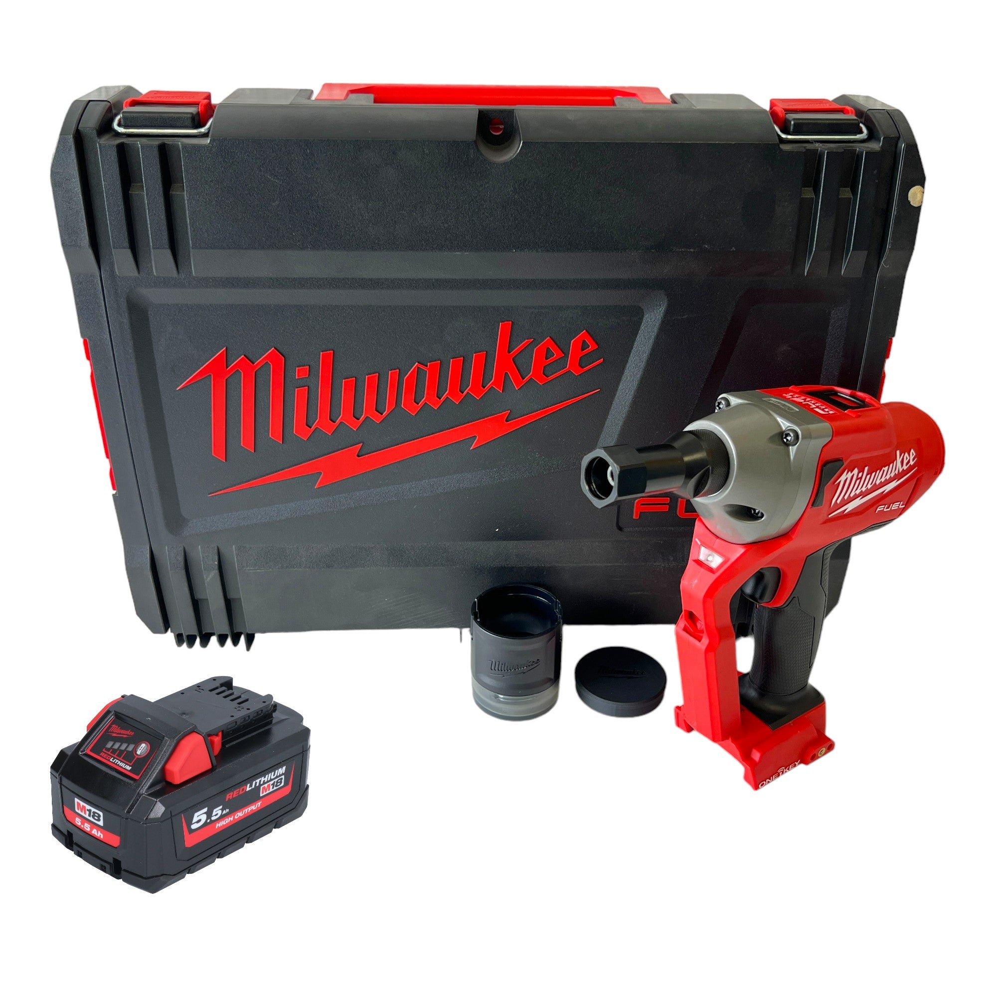 Milwaukee M18 ONEFLT 551X Akku Schliessringbolzensetzgeraet 18 V 4 8 6 4 9 53 mm 1x Akku 5 5 Ah HD Box ohne Ladegeraet 0 - toolbrothers