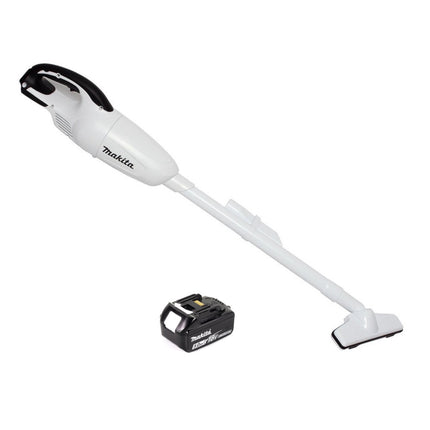 Makita DCL 180 T1 W Aspirateur à batterie 18 V blanc + 1x batterie 5,0 Ah - sans chargeur