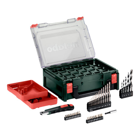 Metabo PowerMaxx SB Basic Set Akku Schlagbohrschrauber 12 V 34 Nm ( 600385710 ) + 2x Akku 2,0 Ah + Ladegerät + 41 tlg. Zubehör Set + Koffer