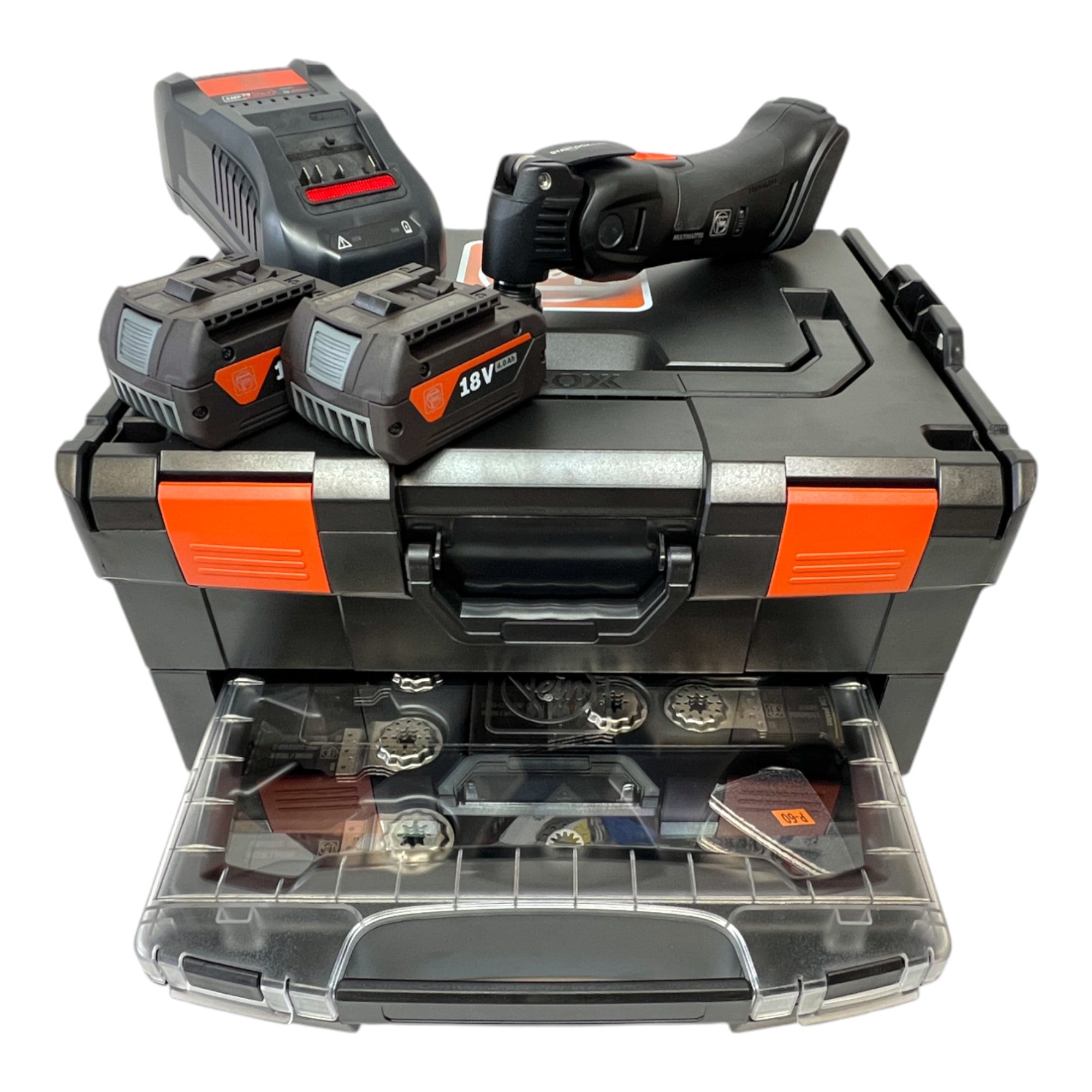 Fein Multimaster AMM 700 MAX AS Akku Multifunktionswerkzeug 18 V Starlock Max Black Edition 71294161000 2x Akku 4 0 Ah Ladegeraet 33 tlg Zubehoer L Boxx 0 - toolbrothers
