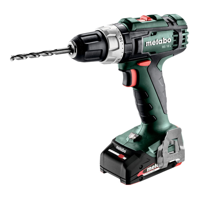Metabo BS 18 L Perceuse-visseuse sans fil 18 V 50 Nm ( 602321500 ) + 2x batterie 2,0 Ah + chargeur + Metabox