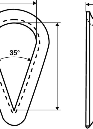 Cosse DIN 6899 forme B (1000120171) 4 mm galvanisée avec rainure profonde