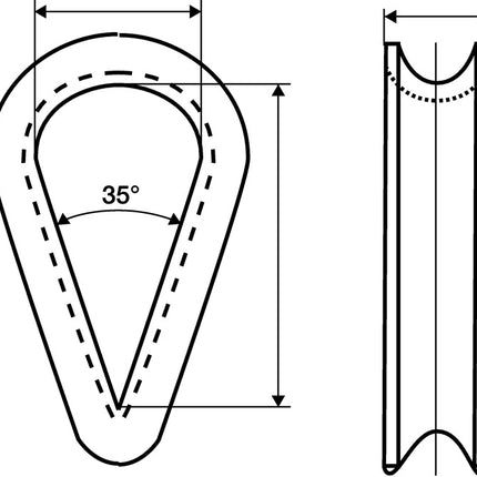 Cosse DIN 6899 forme B (1000120171) 4 mm galvanisée avec rainure profonde