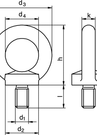 Anneau de levage DIN 580 ( 5000601201 ) Filetage M8 électro-galvanisé