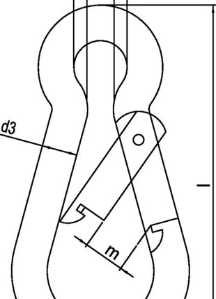 Mosquetón DIN 5299, forma C (1000120182) longitud 60 mm, grosor del alambre 6 mm, galvanizado